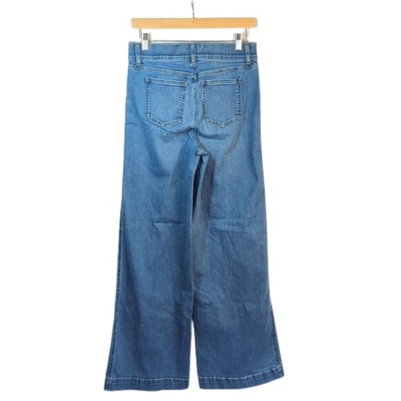 Spanx Seamed Front Wide Leg Jeans Large Vintage Indigo Slimming l Size Medium - Picture 3 of 8